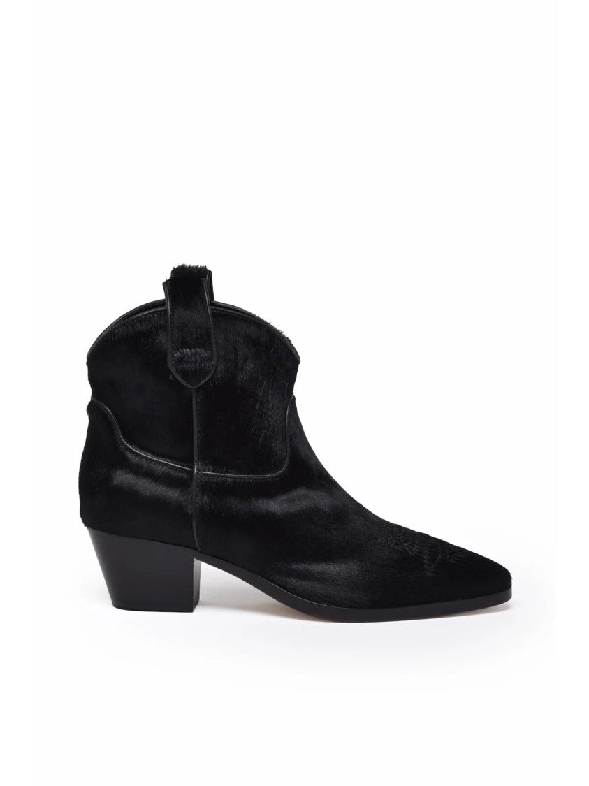 Max Mara Black Pony Leather Atri Boots