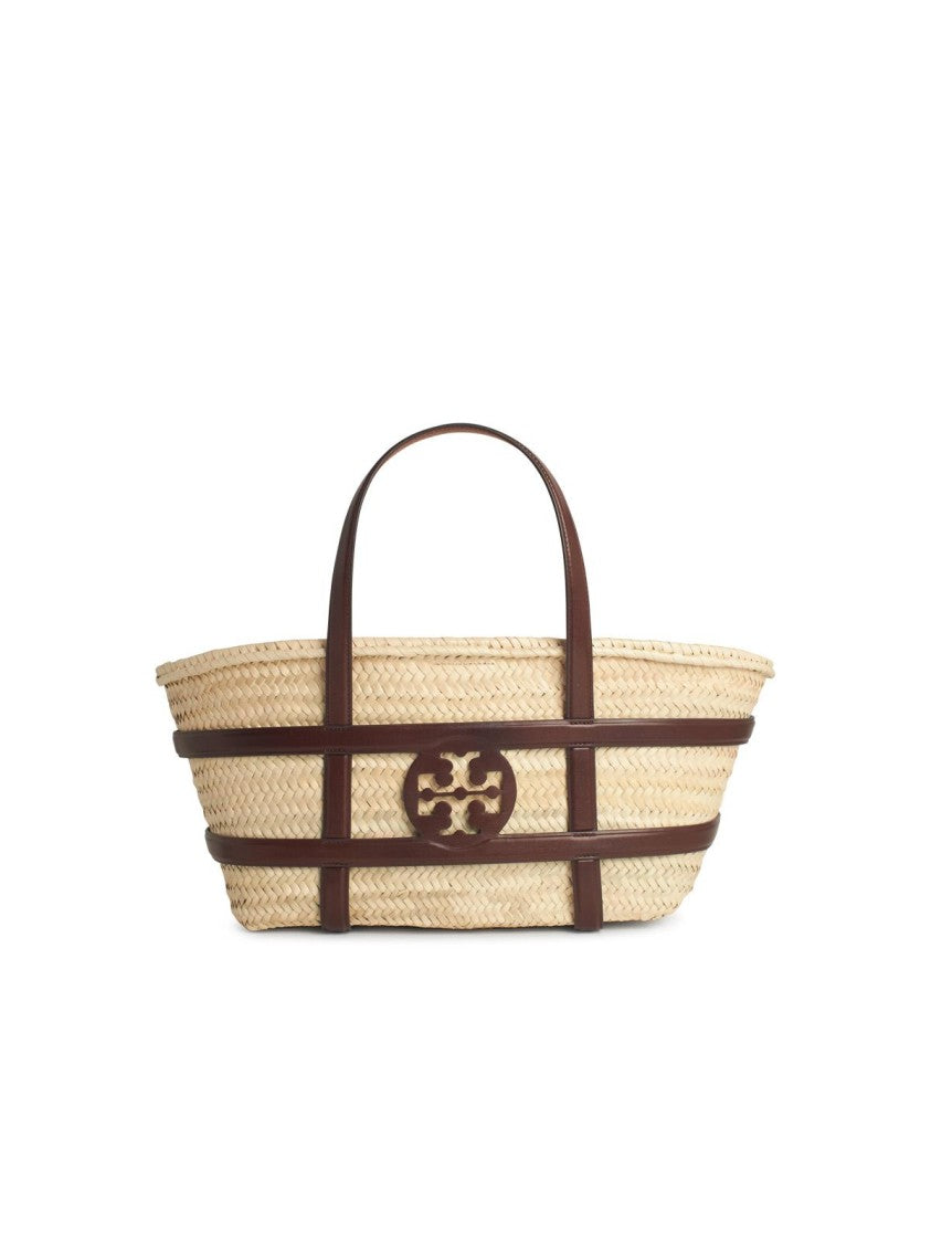 Tory Burch Ella' Bucket Bag In Beige Straw