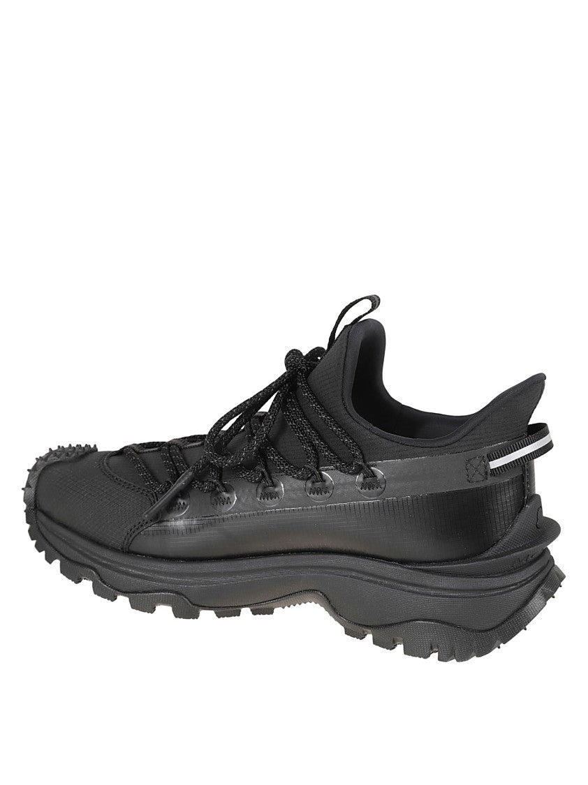 Moncler Textured Black Sneakers With Rugged Sole