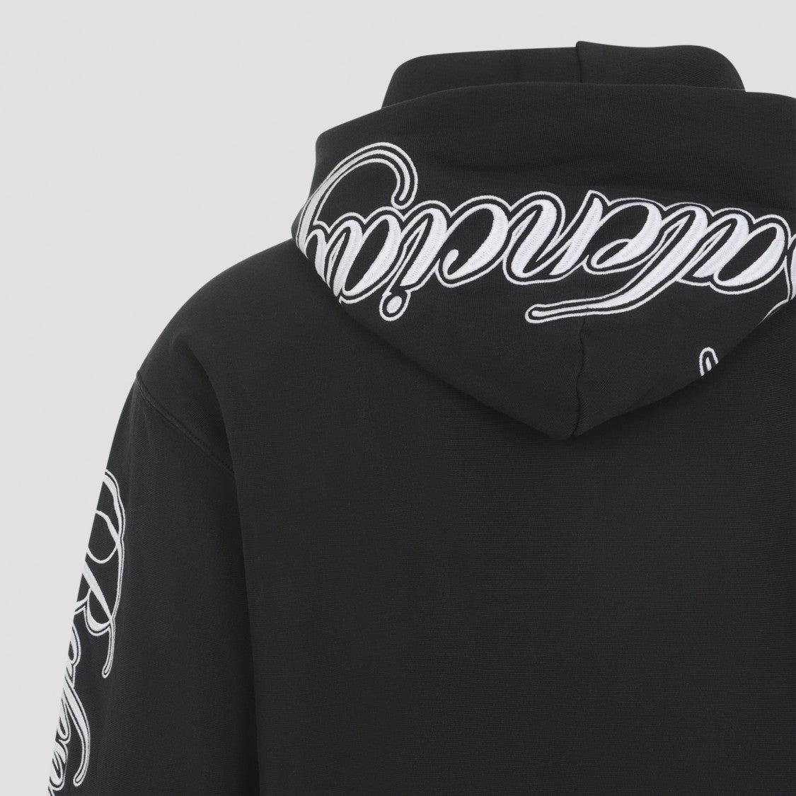 Balenciaga Washed Black Cotton Regular Zip Up Hoodie