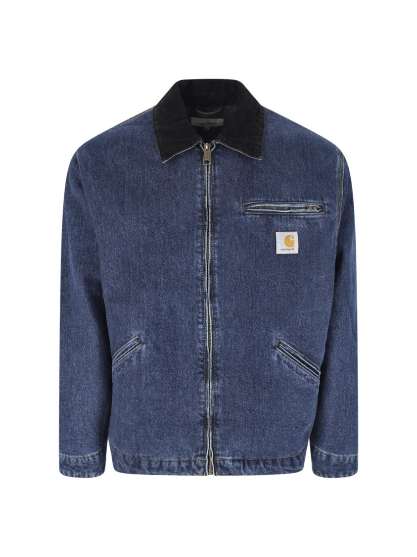 Carhartt Wip Blue Og Detroit Velvet-Collar Cotton Denim Jacket