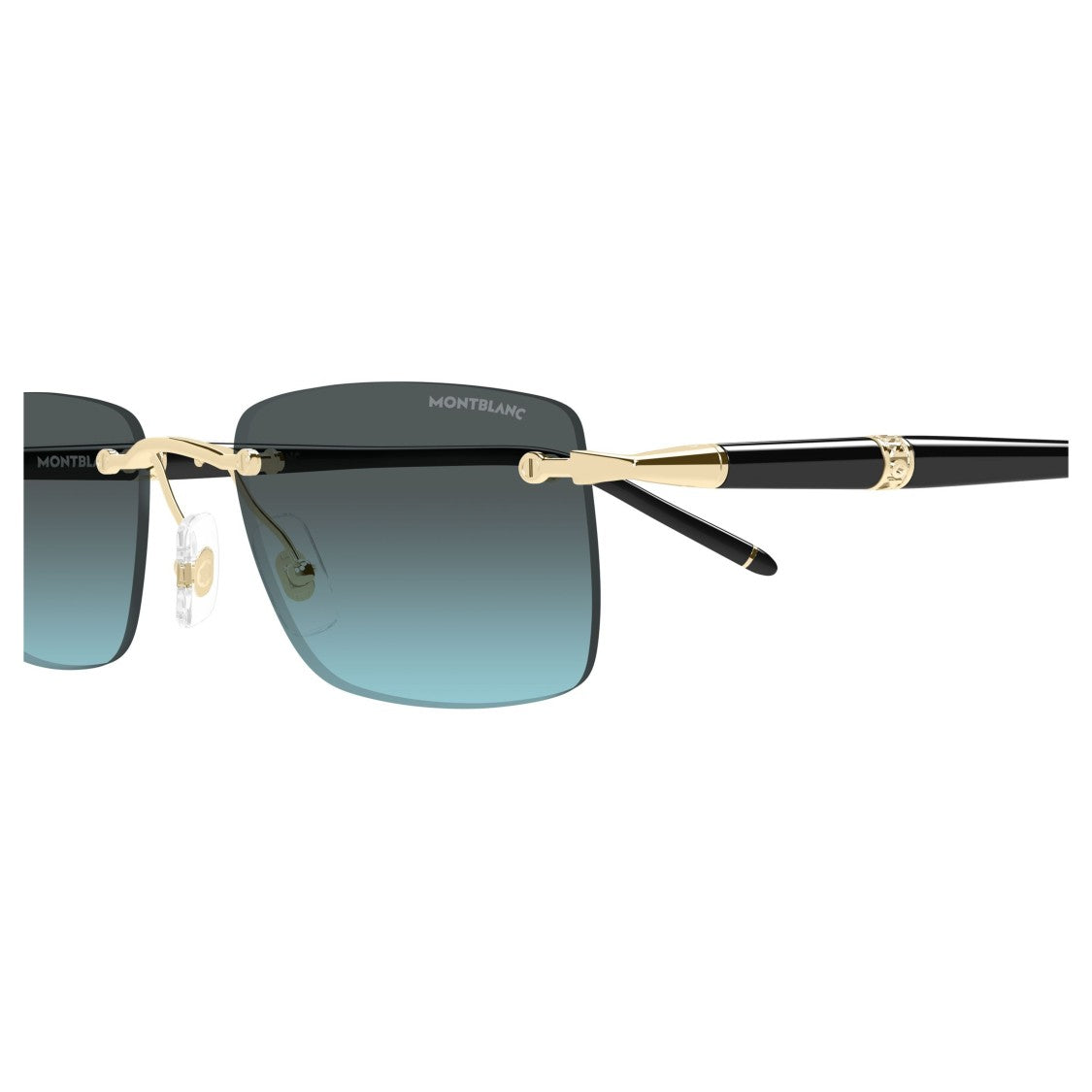 Montblanc Rimless Rectangular Sunglasses With Gradient Lenses