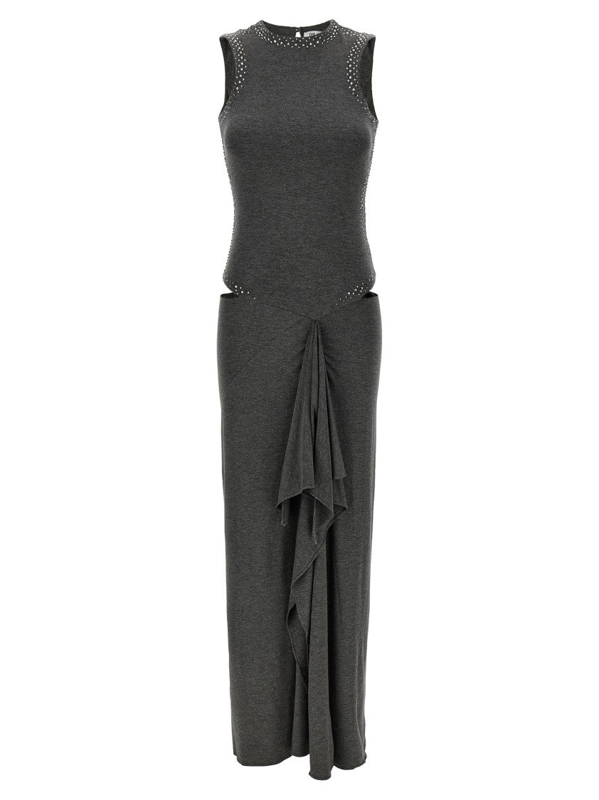 The Attico Cut-Out Rhinestone-Embellished Midi Dress