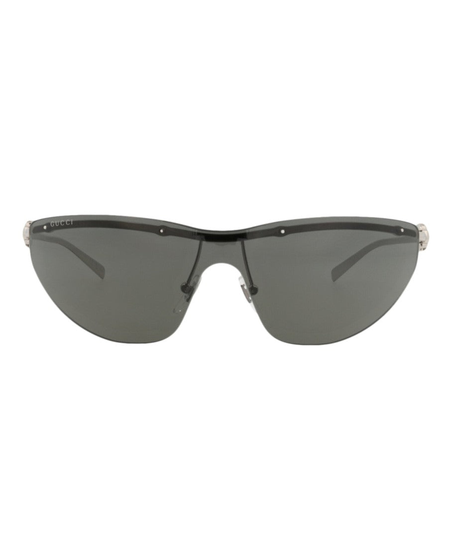 Gucci Shield-Frame Metal Sunglasses