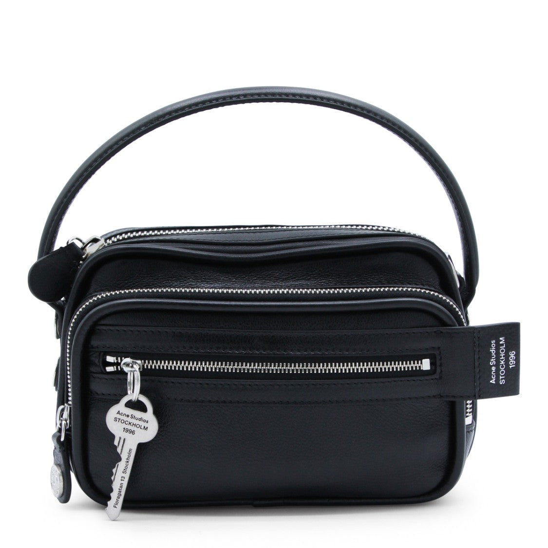 Acne Studios Structured Black Handbag With Zippered Compartments