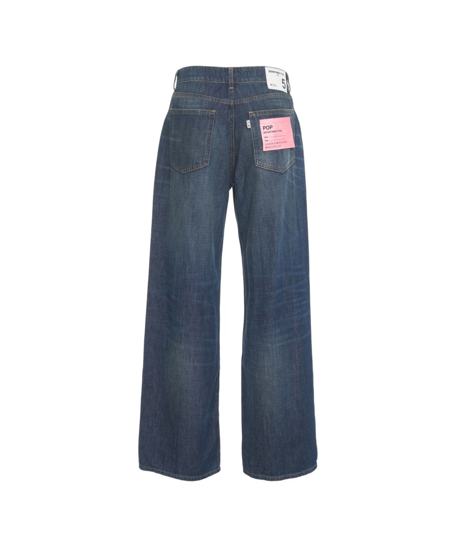 Department Five Relaxed Fit Wide Leg Denim Jeans With Distinctive Detail