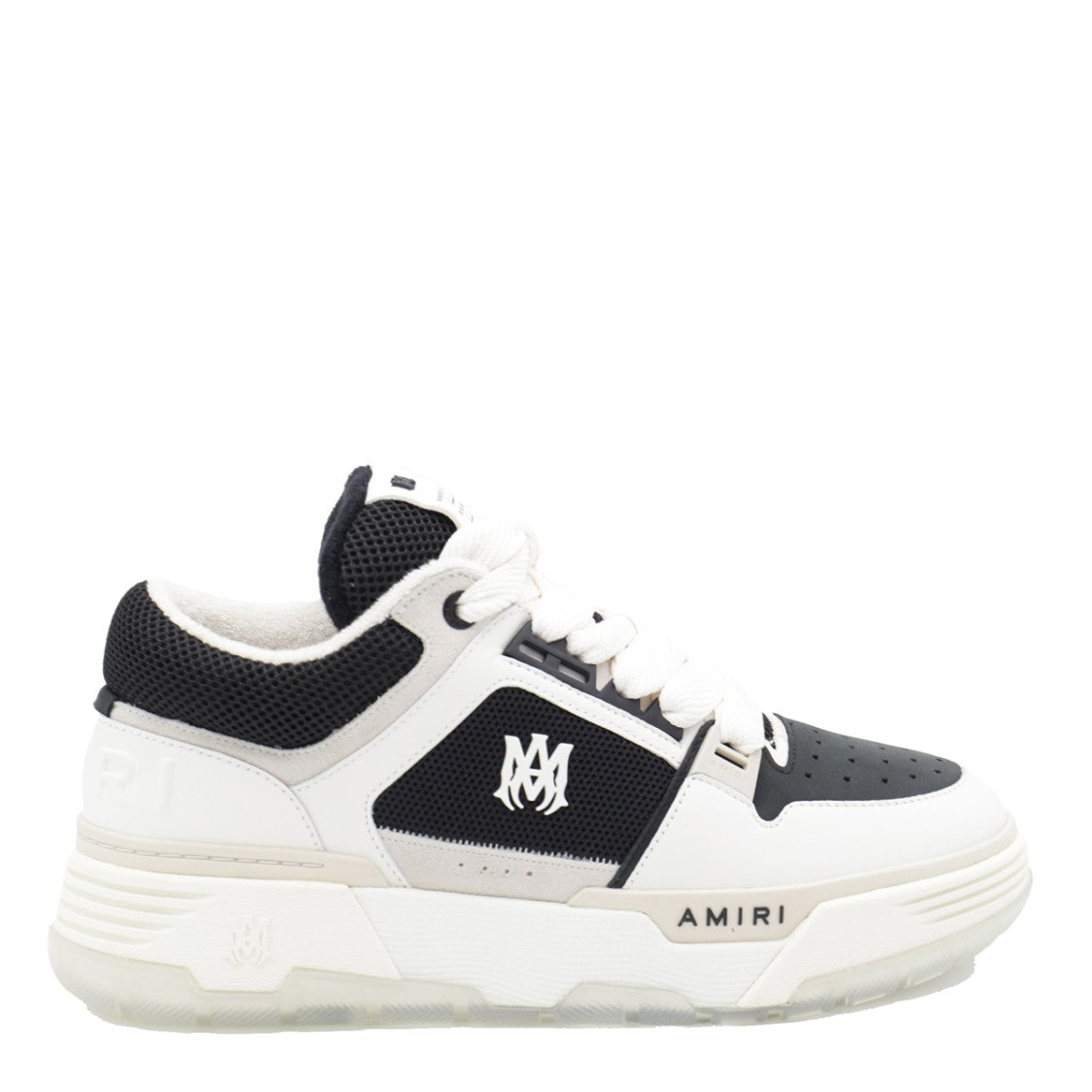 Amiri Black Leather Round Toe Sneakers