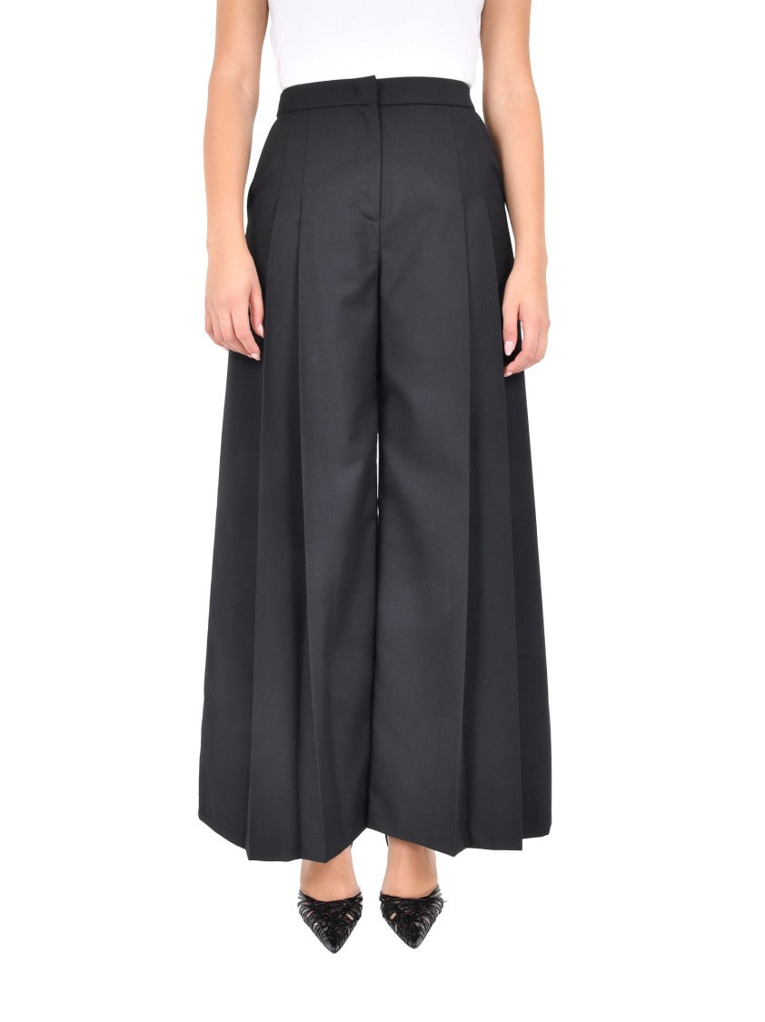 Pennyblack Cropped Wide-Leg Trousers With Double Pleats