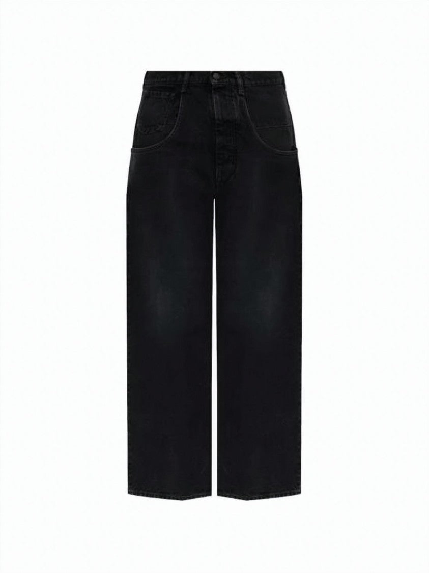 Maison Margiela Wide-Leg Black Denim Trousers With Classic Five-Pocket Styling