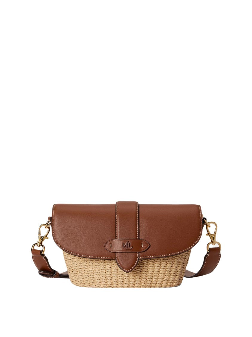Lauren Ralph Lauren Shoulder Bag With Woven Straw Base
