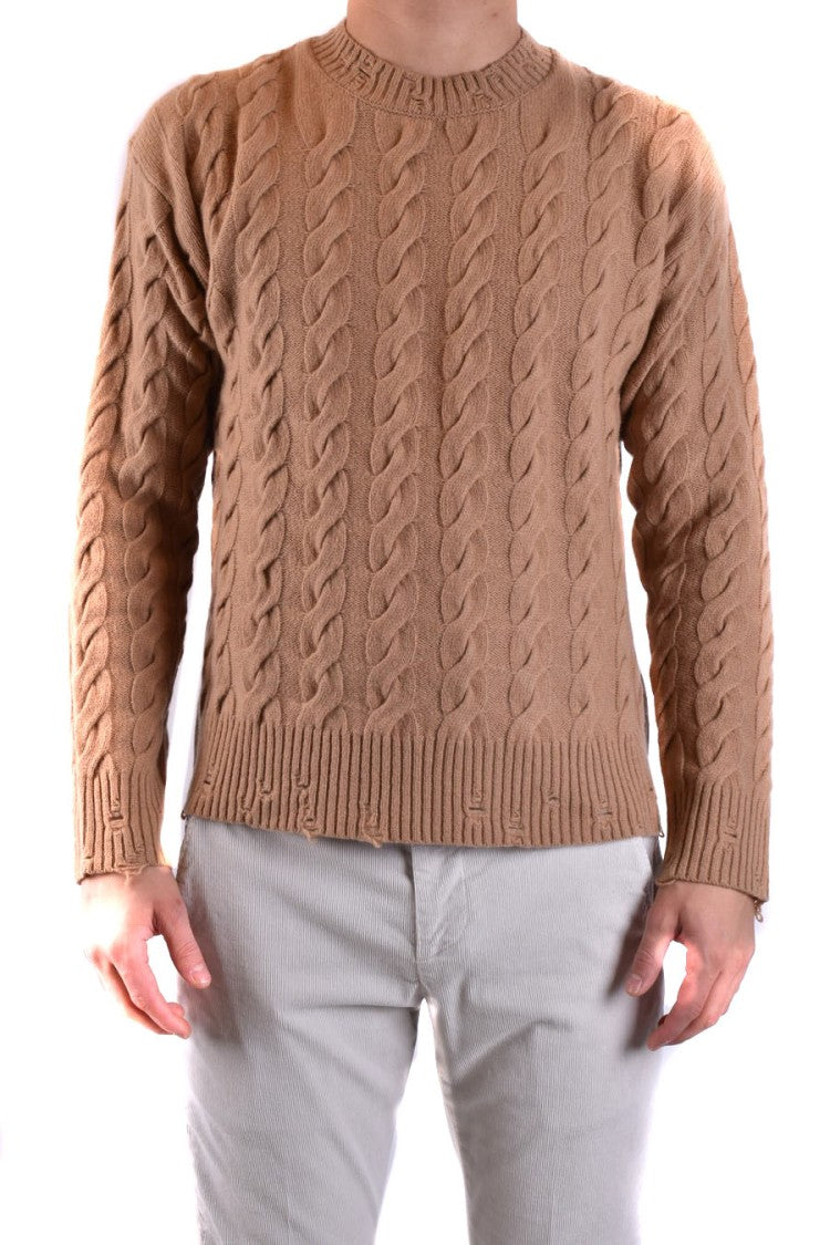 Laneus Cable Knit Sweater In Warm Camel Tone