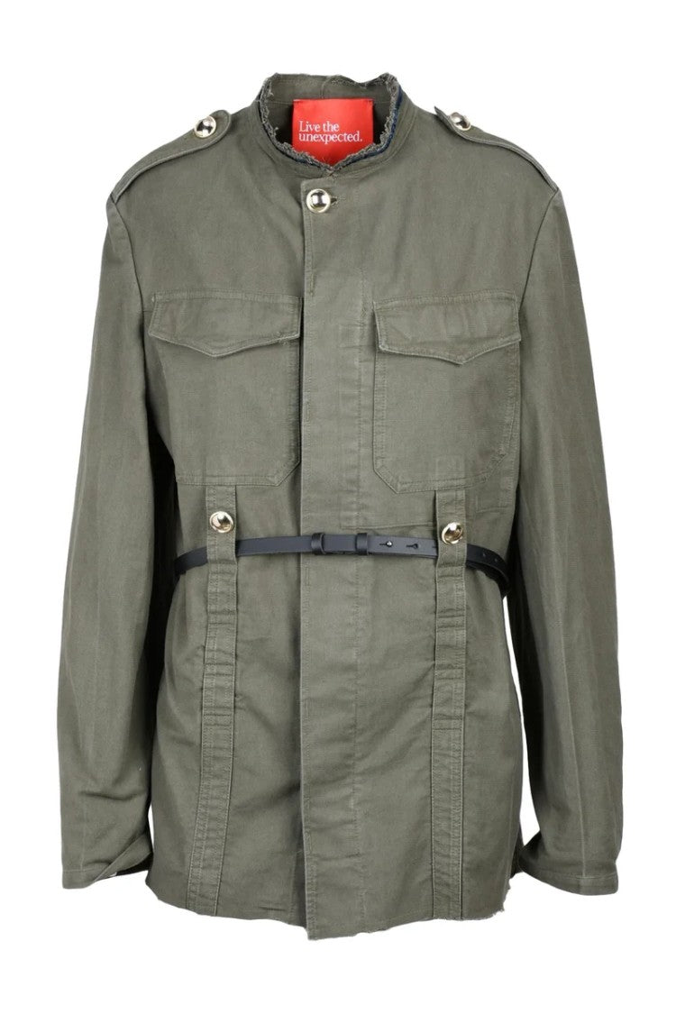 ..,Merci Canvas Safari Jacket - Green