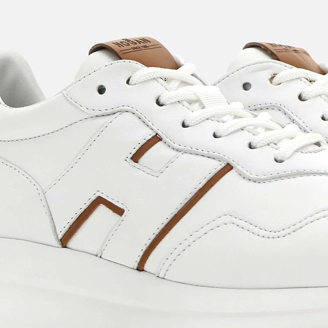 Hogan H641 H Patch Sneakers With Leather