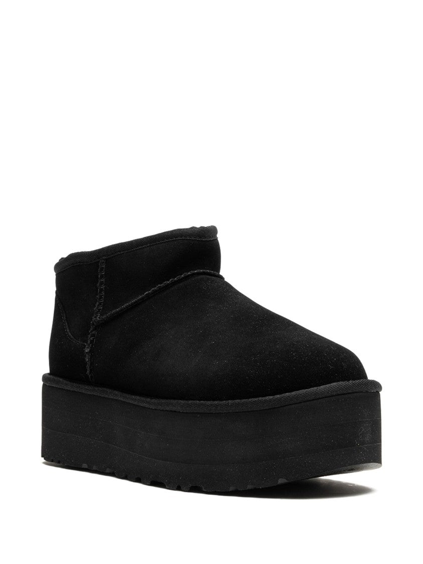 Ugg Black Classic Ultra Mini Leather Platform Sneakers