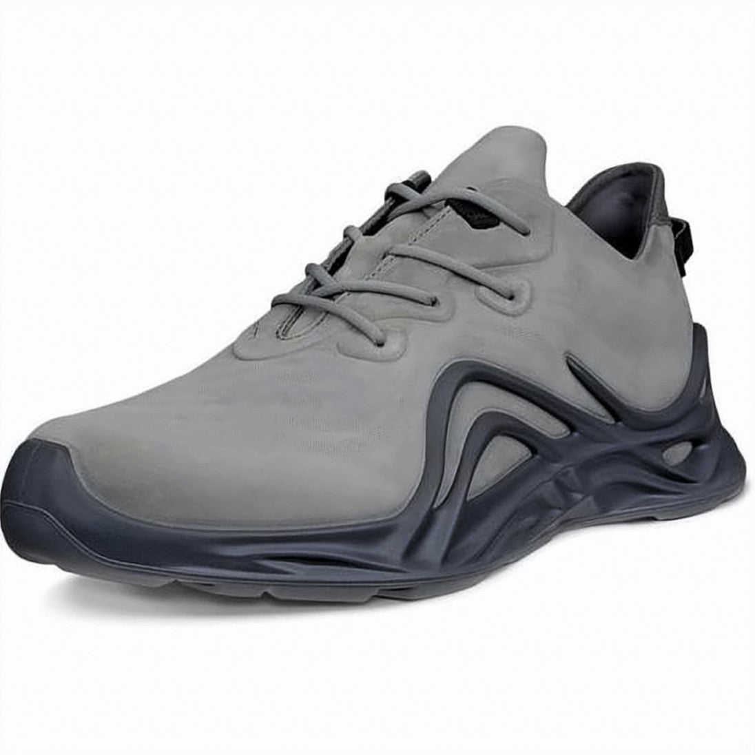Ecco Matte Grey Sneaker With Sculpted Sole