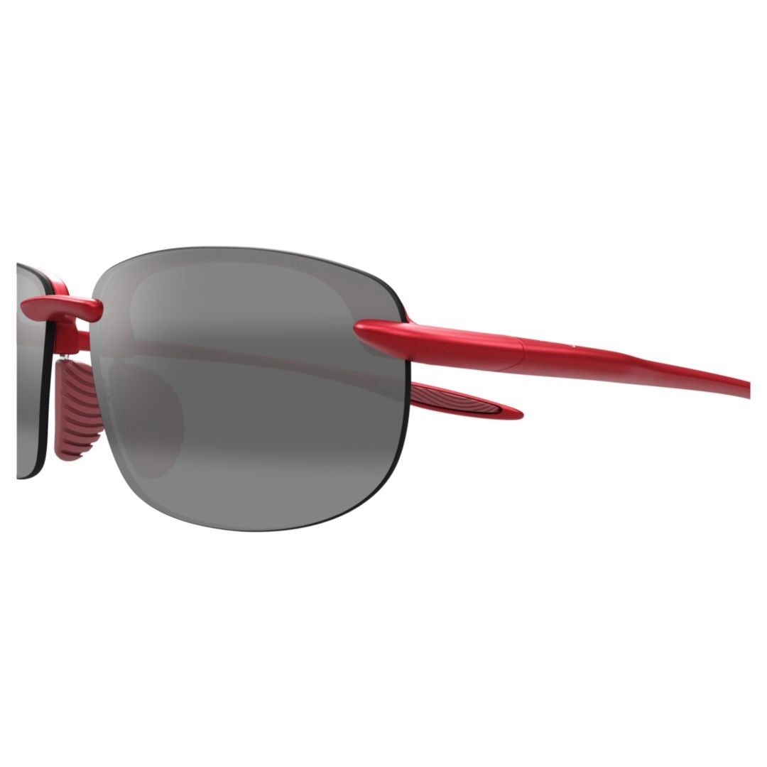 Maui Jim Hookipa Ultra Af Rimless Red Plastic Sunglasses With Rectangular Grey Lenses