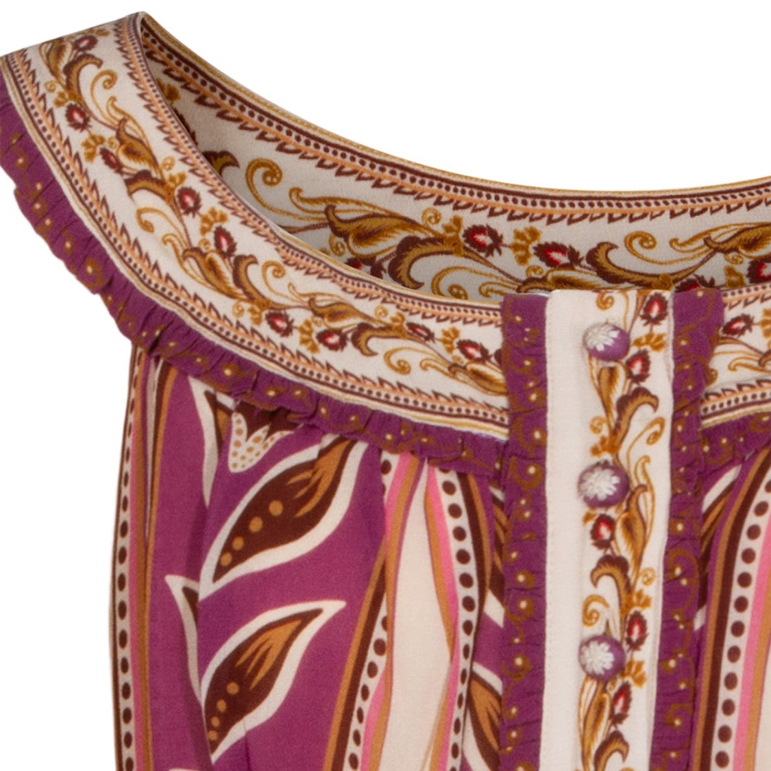 Farm Rio Flowing Pink Dress With Floral And Abstract Patterns