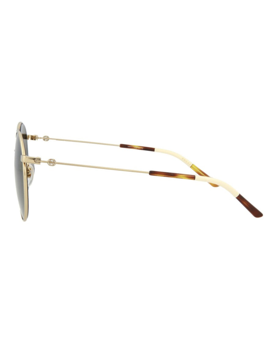 Gucci Round-Frame Metal Sunglasses