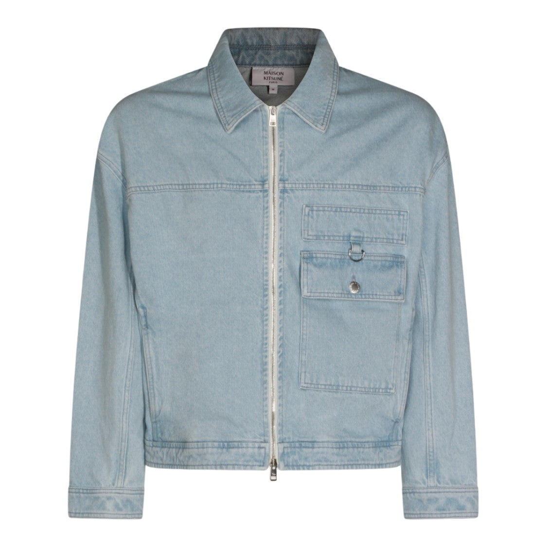 Maison Kitsuné Light Denim Jacket With Flap Pocket And Button Cuffs