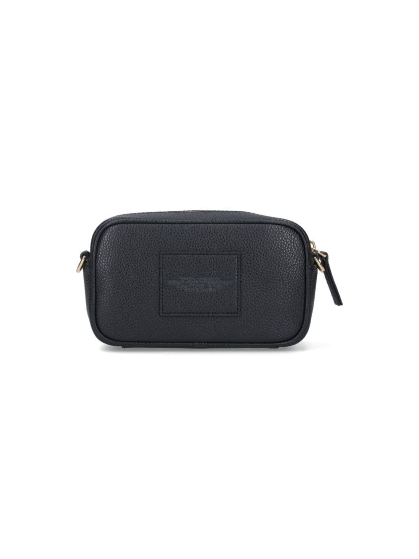 Marc Jacobs Compact Black Leather Crossbody Bag With Gold-Tone Accents