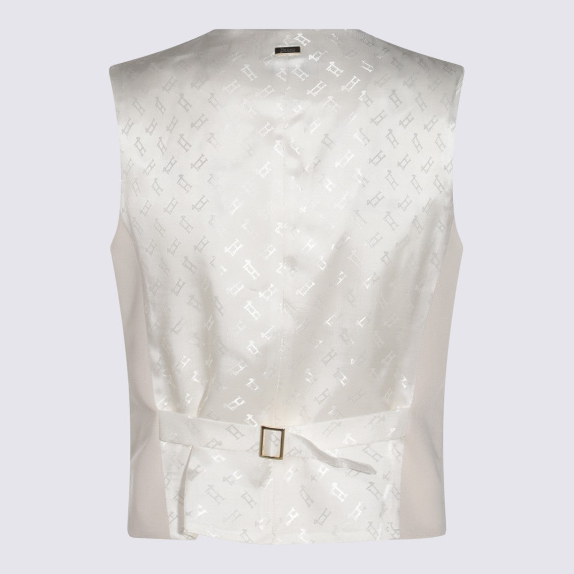 Herno Tailored Sleeveless Vest With V-Neckline And Patterned Back