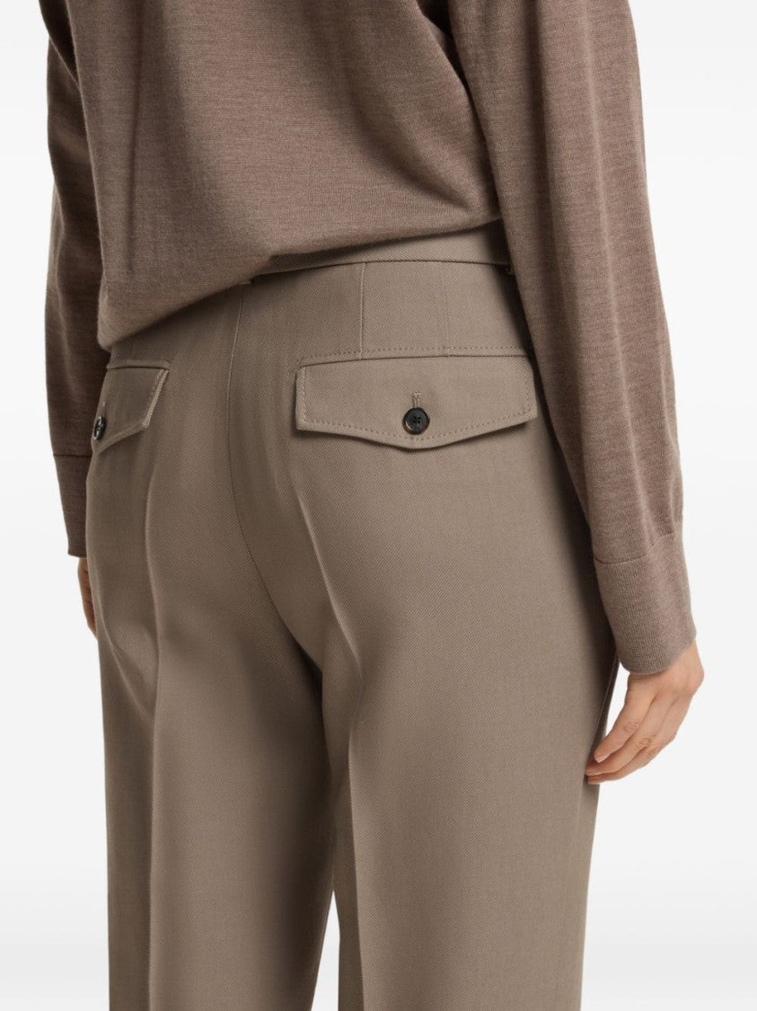 Boss Brown Tailored Straight-Leg Formal Pants