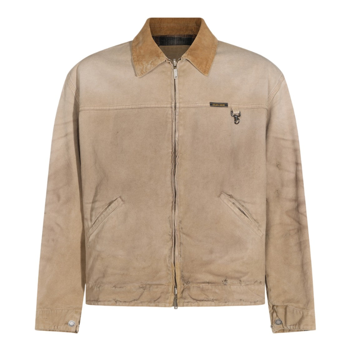 Golden Goose Classic Brown Jacket With Contrasting Collar And Distressed Accents
