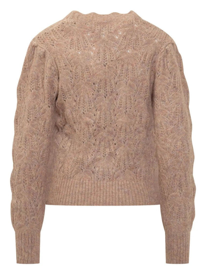 Isabel Marant Étoile Puff-Sleeve Open-Knit Sweater