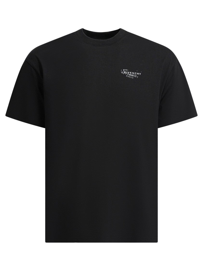Givenchy Cotton T-Shirt With Distressed Logo