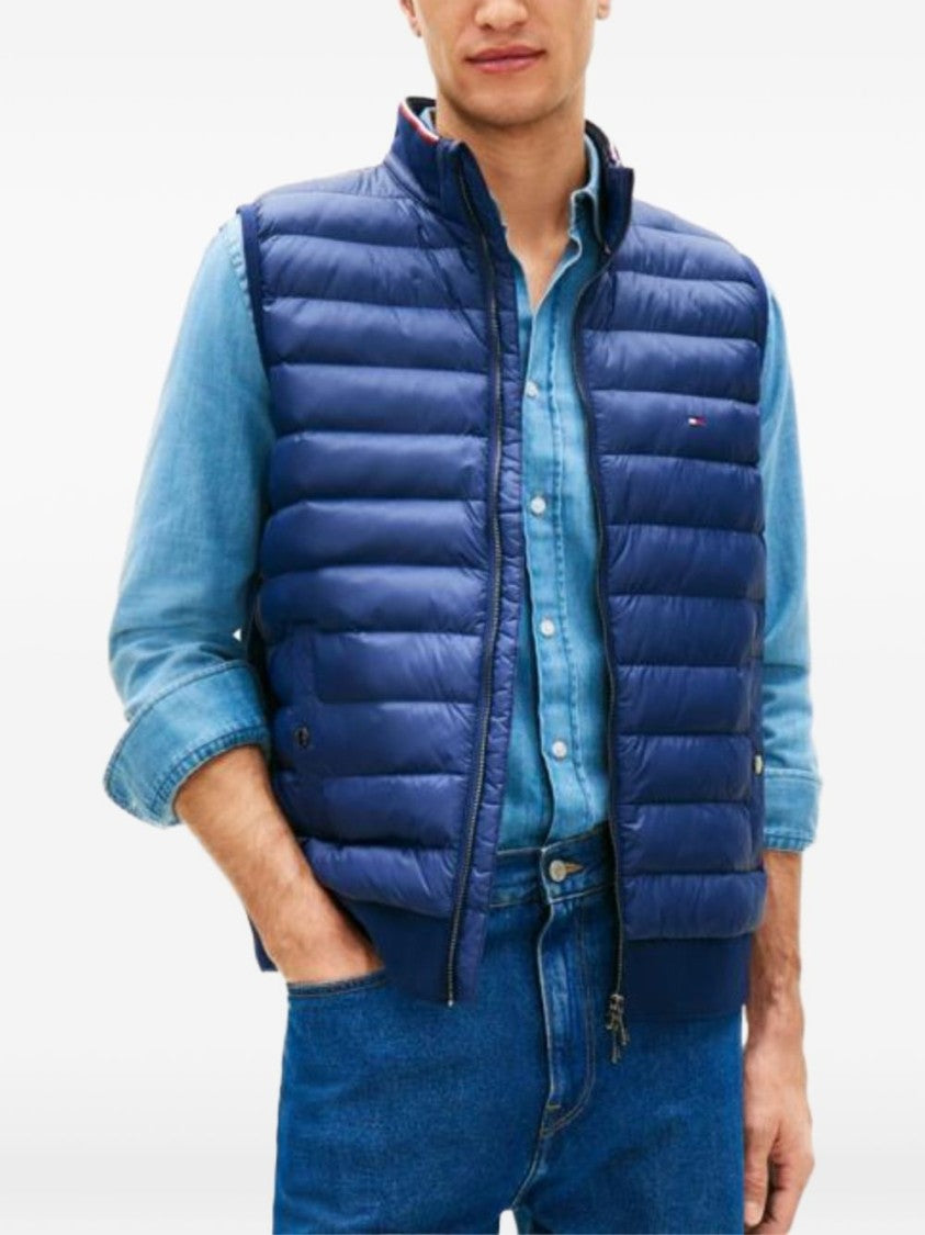 Tommy Hilfiger Blue Padded Quilted Cotton Vest