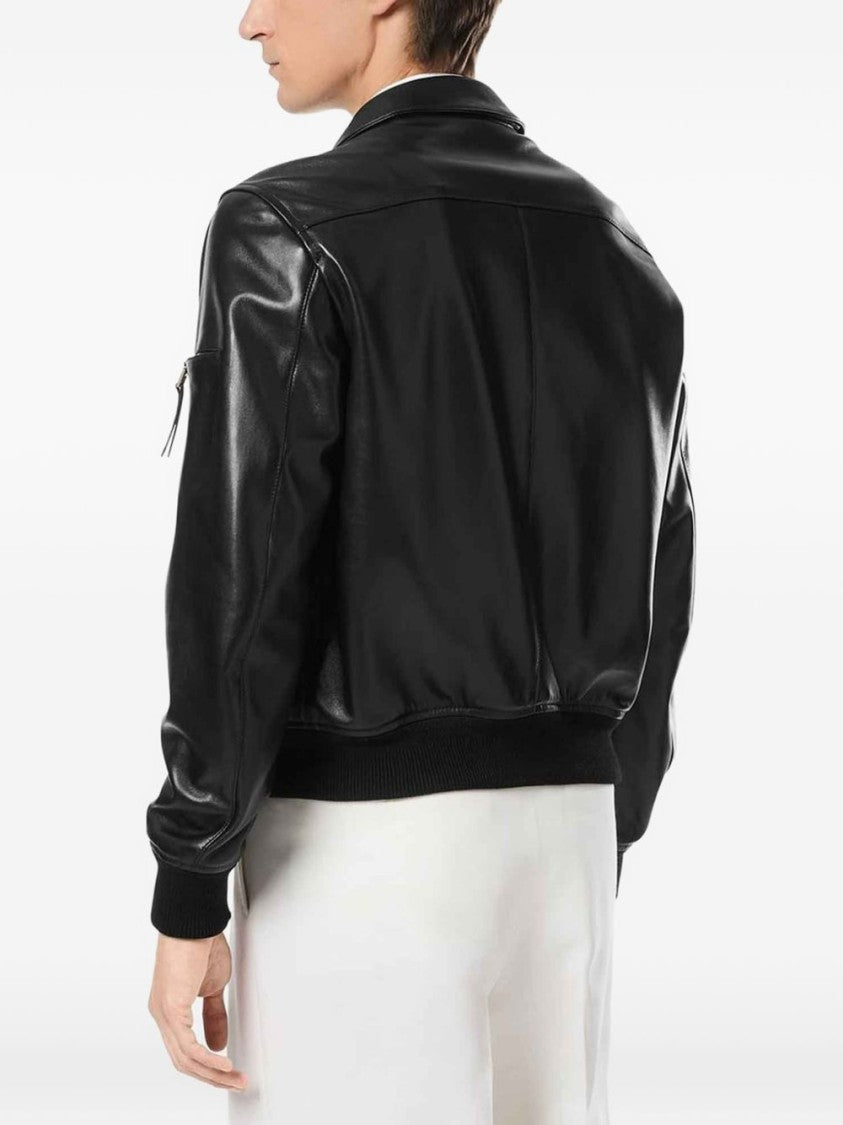Tom Ford Smooth Lamb Leather Jacket With Classic Collar
