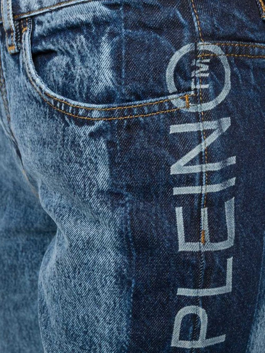 Philipp Plein Straight Jeans With Distinctive Dark Side Stripe And Bold Branding