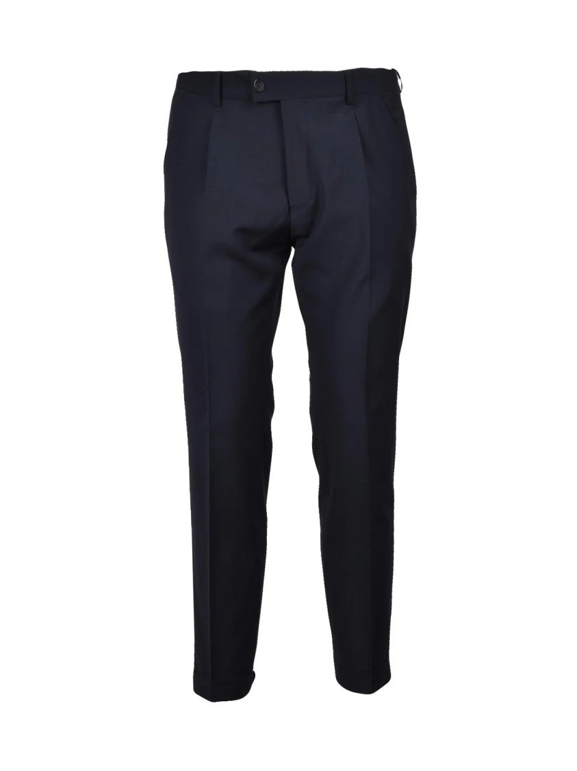 Futuro Men's Double-Breasted Virgin Wool Suit - Black
