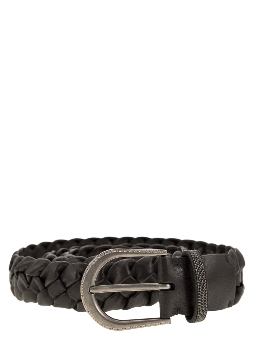 Brunello Cucinelli Braided Nappa Leather Belt With Jewellery