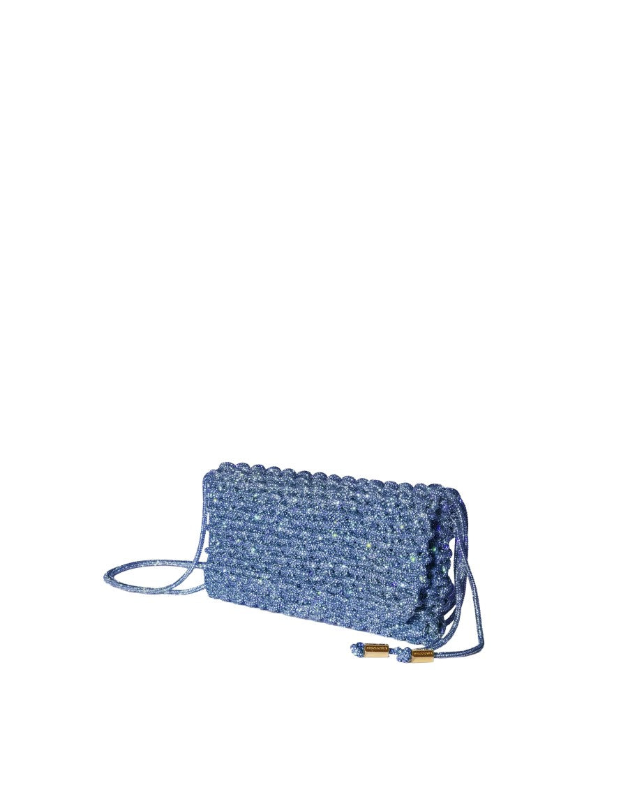 Hibourama Jeans Aurora Crystal-Woven Jewel Shoulder Bag
