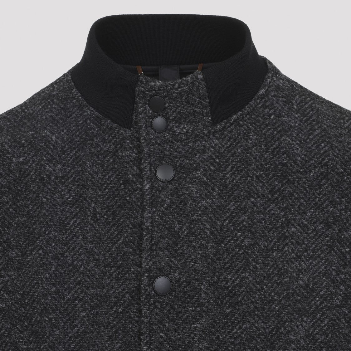 Canali Textured Herringbone Jacket With Detachable Hood