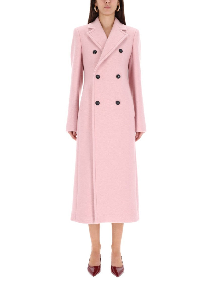 Sportmax Tailored Double-Breasted Virgin Wool Coat