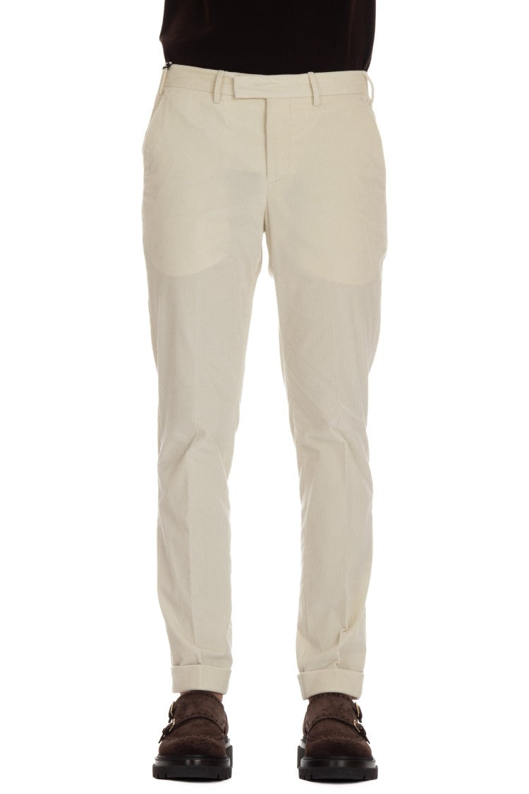 Pt Torino Soft Touch Mille Righe Velvet Trousers
