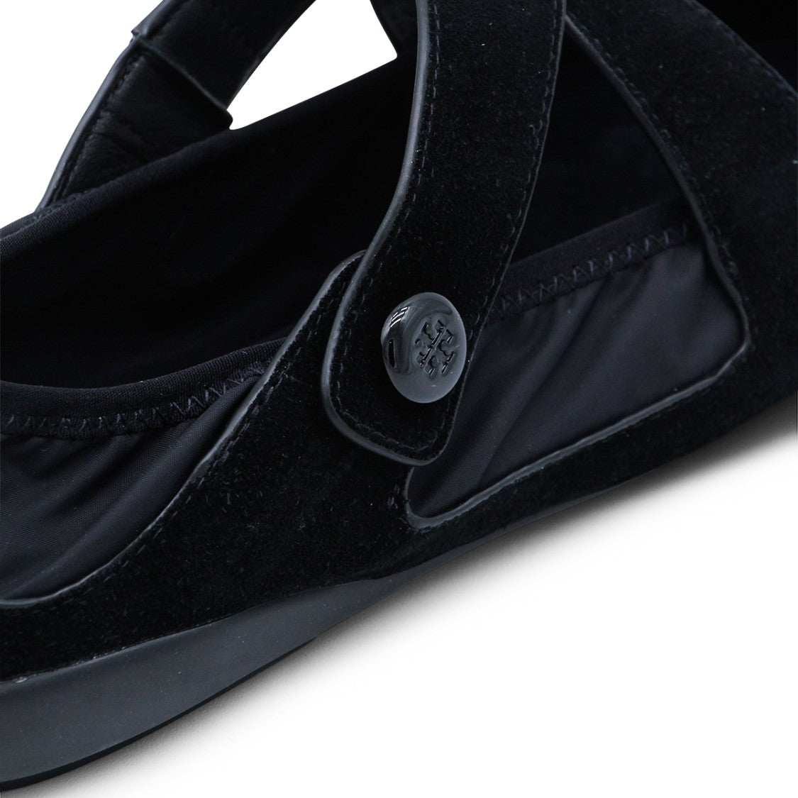 Tory Burch Matte Black Rounded Toe Flats