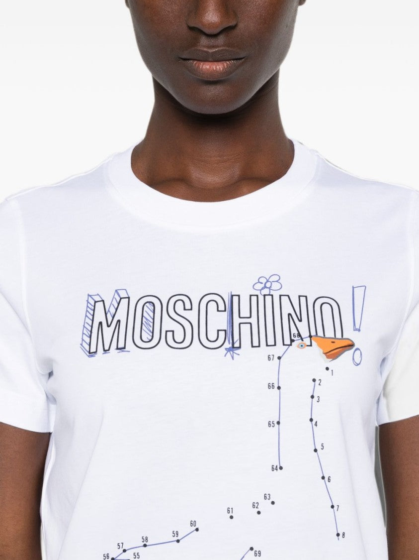 Moschino Playful Graphic Silk And Nylon Top