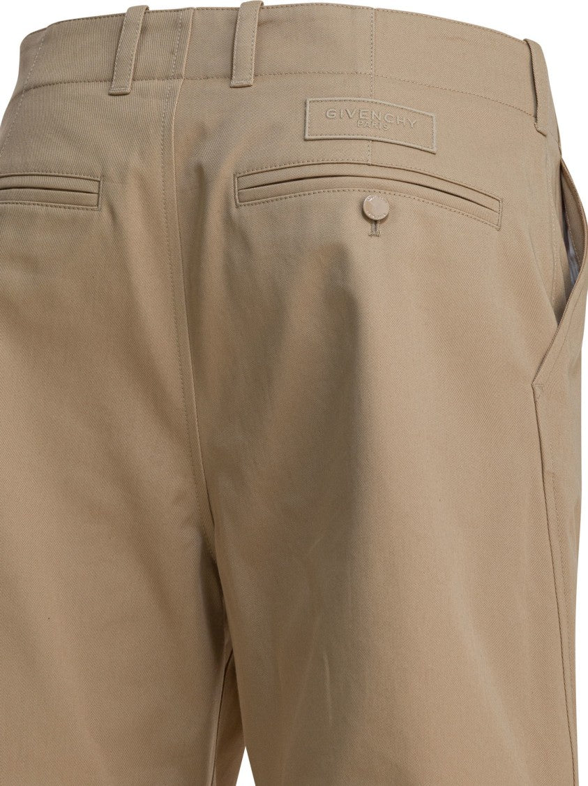 Givenchy Mid-Rise Cotton Chino Shorts With Couture Stitching