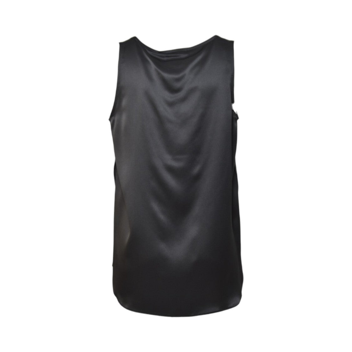 Max Mara Filly Top In Black Silk Satin