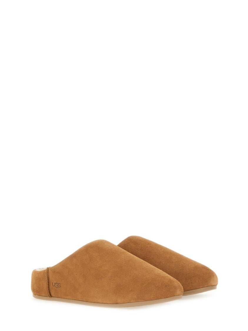 Ugg Elea Plush Leather Slip-On Flats