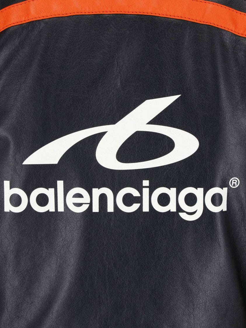 Balenciaga Cropped Biker Jacket In Multicolor Panel Design