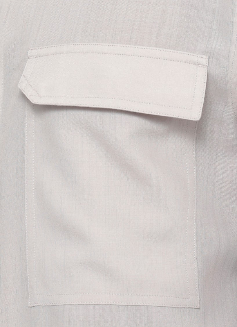 Rick Owens Beige Work Flap Pocket Shirt