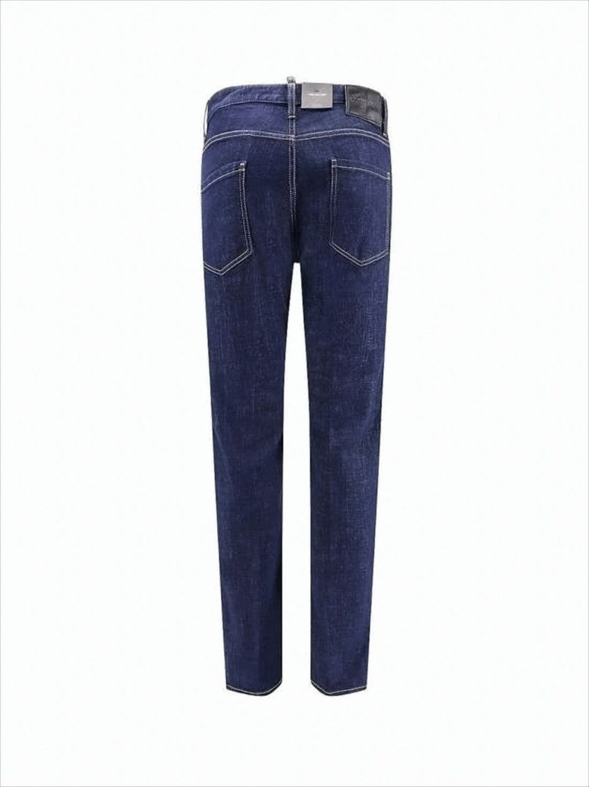 Dsquared2 Straight-Leg Denim Pants With Contrast Stitching