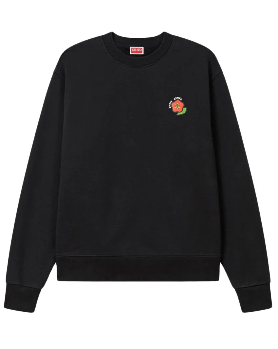 Kenzo Long-Sleeve Black T-Shirt With Floral Emblem
