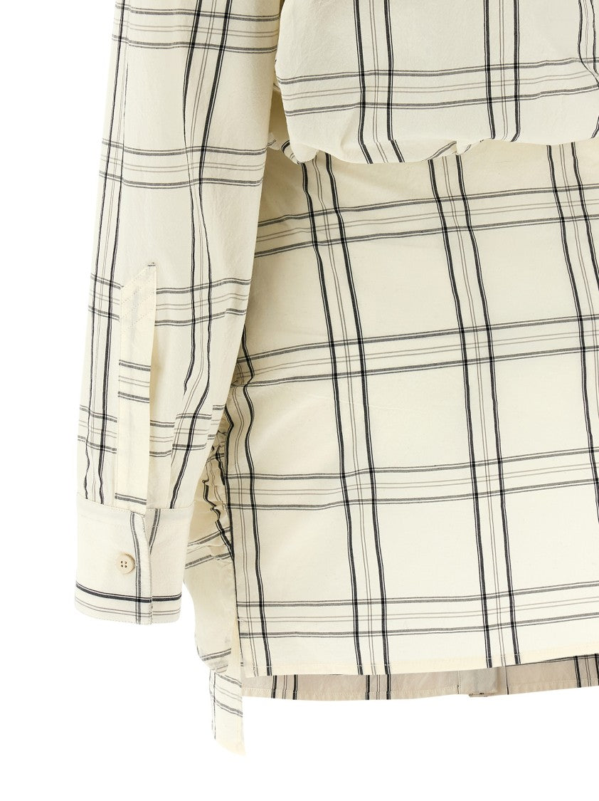 The Attico Check-Print Poplin Mini Dress
