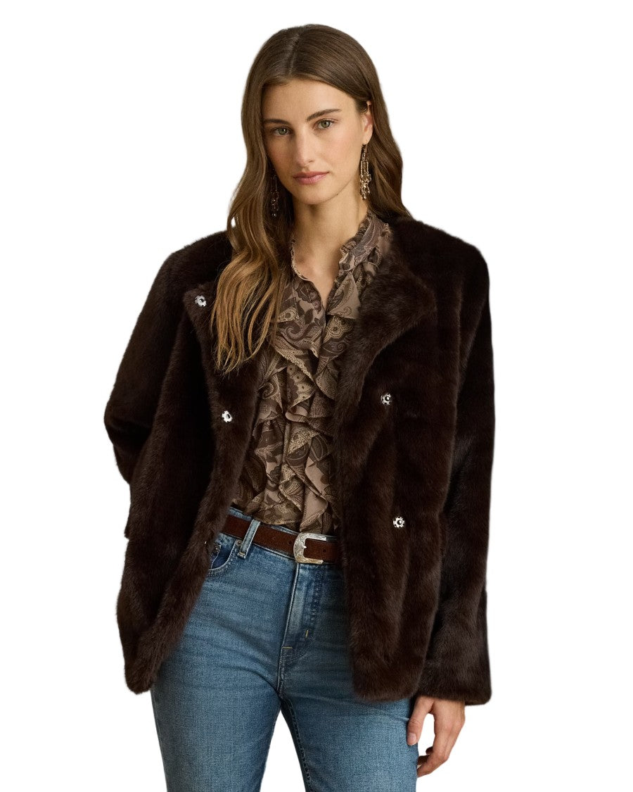 Lauren Ralph Lauren Short Plush Faux Fur Coat