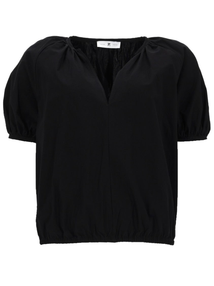 Pt Torino Teresa Cropped Puffed Sleeves Top
